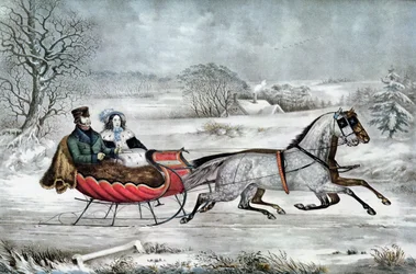 Die Straße - Winter (Currier und seine zweite Frau, Laura Ormsbee, 1843)